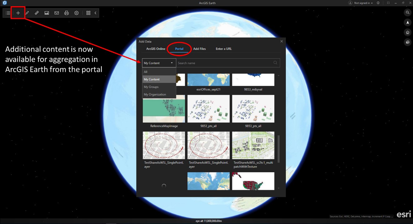 Adding data from a portal